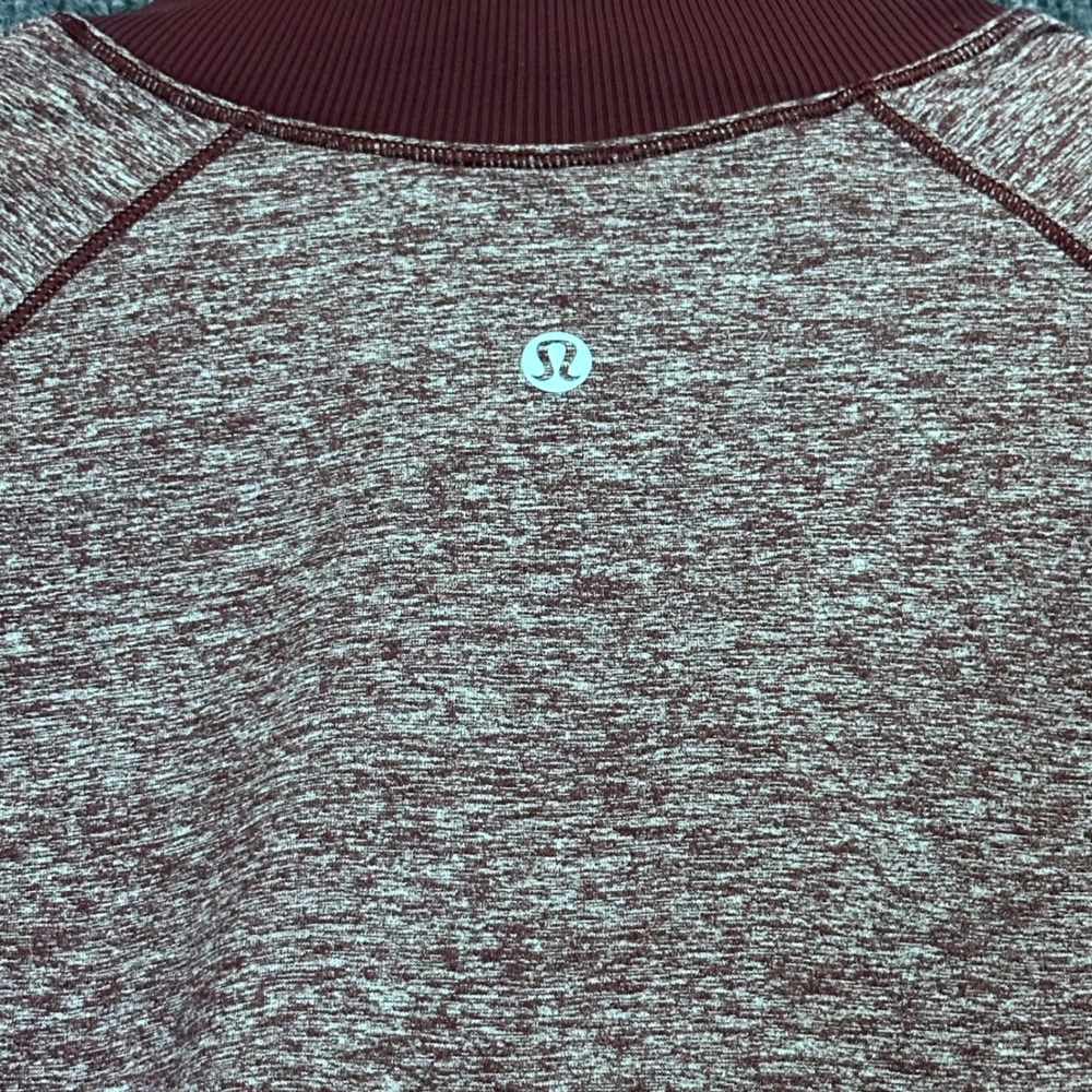 Lululemon Its Rulu Half Zip 6 Heathered Dark Red Space Dye Pullover Running Top - Picture 6 of 6
